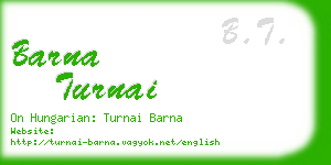 barna turnai business card